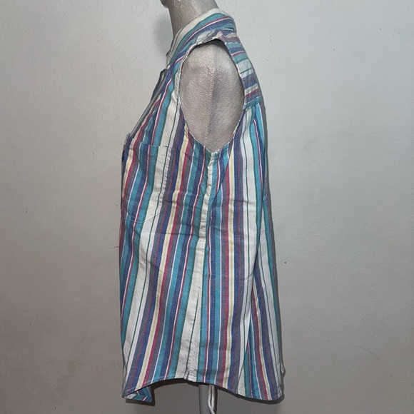 Vintage Colorful Striped Sleeveless Top - Picture 6 of 10